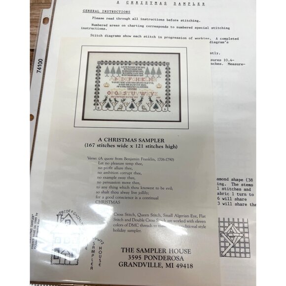 The Sampler House "A Christmas Sampler" Cross Stitch Pattern - Picture 2 of 3